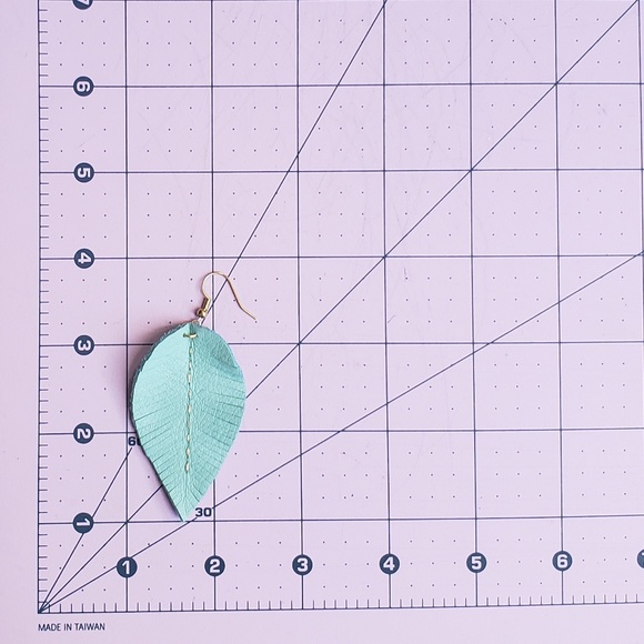 2 Inch | Leather Feather Fringe Earrings - Picture 3 of 4